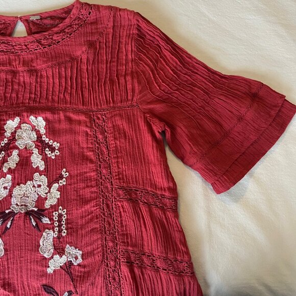 Free People Perfectly Victorian Embroidered Mini Dress | Size Medium - Picture 4 of 14